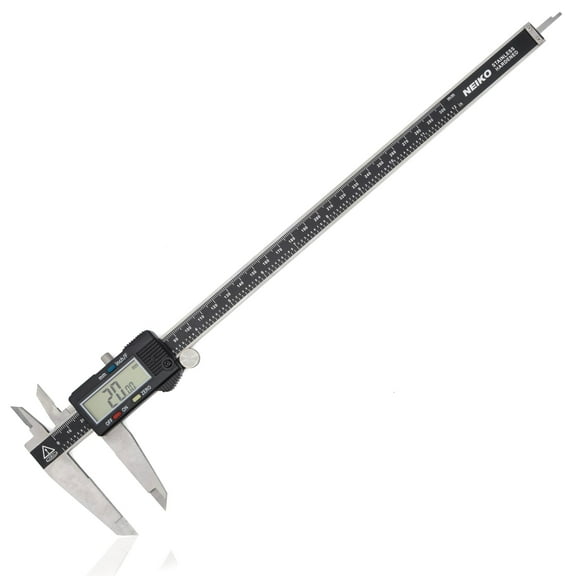NEIKO 01409A 12” Electronic Digital Caliper | Extra Large Display | 0-12 Inches | Inch/Fractions/Millimeter Conversion | Polished Stainless Steel
