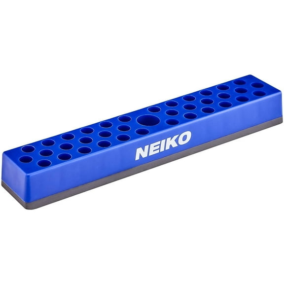 NEIKO 02401A Hex Bit Organizer, 37 Hole Drill Bit Holder Organizer, 1/4" Hex for Storage of Hex Bits and Drill Bits, Magnetic Bit Holder with Magnet Base for Screwdriver Bits