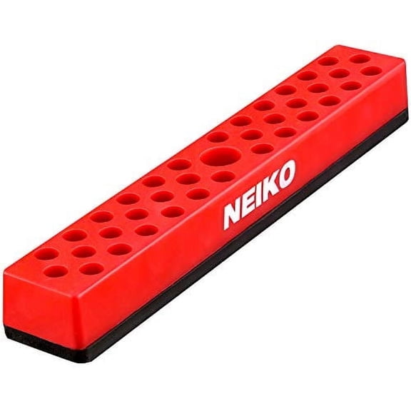 NEIKO 02449A Hex Bit Holder Rack with Strong Magnetic Base, 37 Hole Bit Storage, 1/4 Inch Hex Bit & Drive Bit Adapter Storage, Screwdriver Bit Organizer, Toolbox Organizer, Driver Bit with Magnet