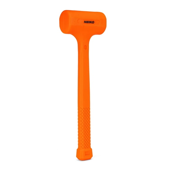NEIKO 02844A Dead Blow Hammer, 2.5 Pounds, Neon Orange Deadblow Hammers, Mallet, Spark and Rebound Resistant, Unibody Molded, Soft Blow Rubber, Checkered Grip, Steel Shot and Core