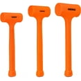 thumbnail image 1 of NEIKO 02888A Dead Blow Hammer Set, 3pc Neon Orange Deadblow Mallet, 1lb, 2lb, 3lb Hammers, Spark and Rebound Resistant, Unibody Molded, Checkered Grip, 1 of 6