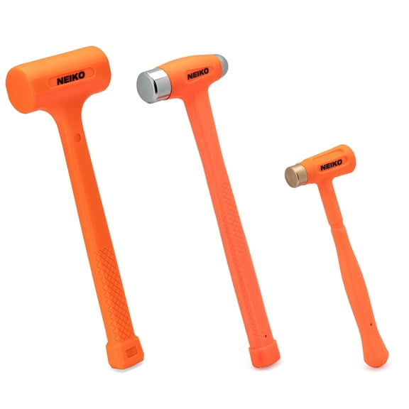 NEIKO 02889A Dead Blow Hammer Set 3-Piece Variety Pack, 1-1/2 LB Deadblow, 12oz Brass Cap, 16oz Ball-Peen, Brass Hammers, Dead Blow Mallet, Soft Blow