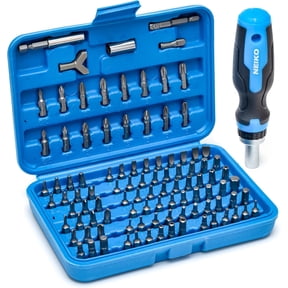 NEIKO 10082A Security Bit Set and Ratcheting Screwdriver | 101 Piece Set | Chrome Vanadium Steel | Screwdriver Bit Set Phillips, Tamperproof Torx Bits, & Flat | 1/4" Hex Shank Magnetic Bit Holder