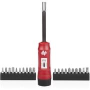 NEIKO 10573B 1/4  Torque Screwdriver Set, 20 Hex Bits, 10 to 50 In-Lbs, Long Shank Screwdriver Torque Wrench, Adjustable Inch-Pound Torque Screwdriver for HVAC and Gunsmiths