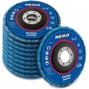 NEIKO 11118A 10 Pack Zirconia Flap Discs 4-1/2 for Angle Grinder, 80 Grit Flapper Wheel, Flat T27 Grinding Wheel 4.5 Inch Flap Disc, 7/8" Arbor Grinding Disc, Flap Wheel for Wood & Metal Sanding