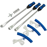NEIKO 20601A 14.5  Steel Tire Spoons Tool Set, Tire Tools Include 3 Piece Tire Spoons, 3 Piece Rim Protector, Valve Tool, 6 Piece Valve Cores, Motorcycle Tire Changer, Dirt Bike Tire Levers