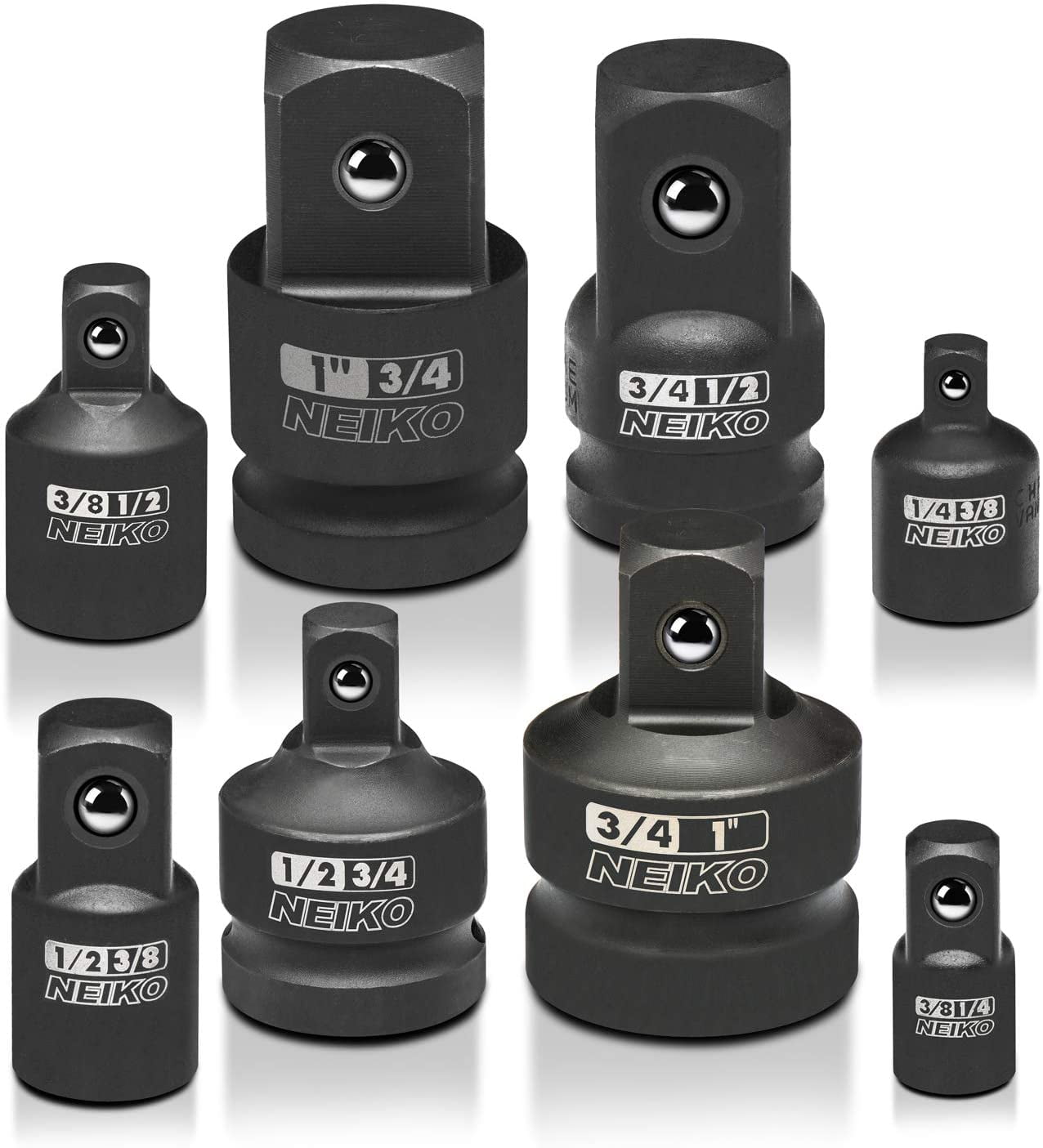 NEIKO 30223A 8 PC Impact Socket Adapter Set, SAE, CrV Steel, Adapters & Reducer Set, Ball
