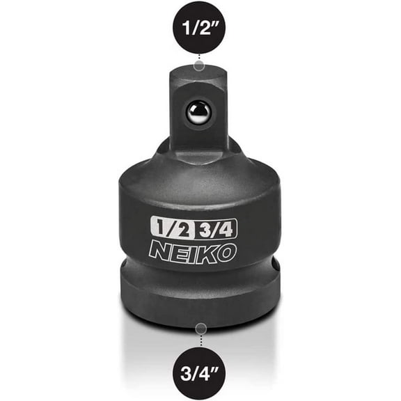 NEIKO 30237A 3/4" Female to 1/2" Male Impact Adapter | Socket Adapter Reducer | For Use with Impact Guns/Wrenches, Breaker Bars or Ratchets