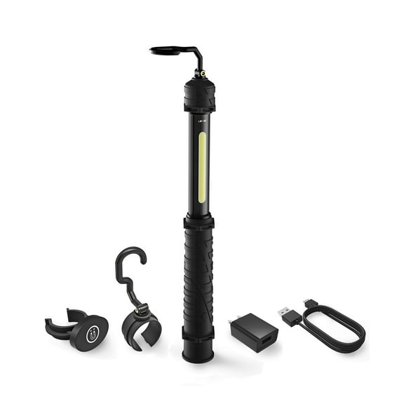 NEIKO 40339A Cordless COB LED Work Light with Rechargeable 4,400-mAh Li-ion Battery, Up to 11.5 Hours of Run Time, and Max Brightness of 1000 Lumens, Black