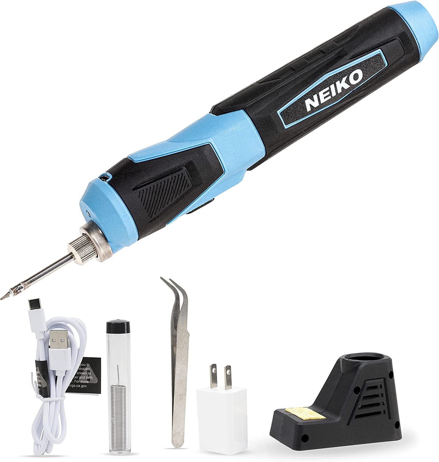 NEIKO 40421A Wireless Soldering Kit, Mini USB Rechargeable Solder Iron Pen, Rapid Heat 356-750°F (180-400°C) Electrical Soldering Kit, LED, 4V Lithium-Ion Battery, Cordless Soldering Iron Kit