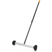 NEIKO 53414A 17-Inch Mini Magnetic Sweeper, Rolling Magnetic Sweeper with Wheels, Adjustable Handle, Lightweight Magnet to Pick Up Nails, 10-Pound Capacity, Nail Finder
