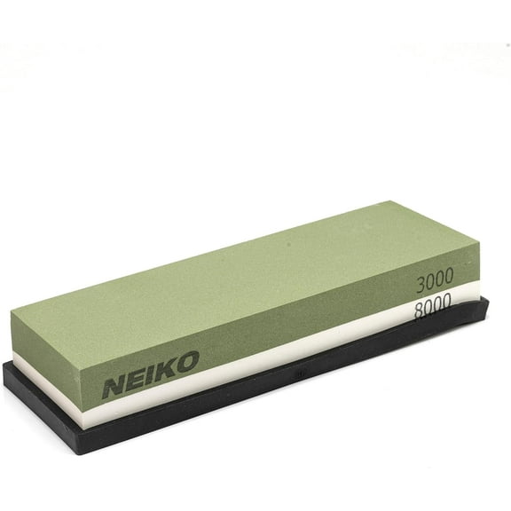 NEIKO 54003A Whetstone, Knife Sharpening Stone, 3000 & 8000 Grit, Coarse, 2 Side Sharpener Stone, Water Sharpening Stone Set, Scissor, Blade, Kitchen Knife Sharpener Stone, Wet Stone Sharpening Kit