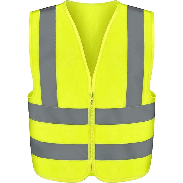 Neiko Safety Vest, 53942A, High Vis Neon Yellow with Reflective 