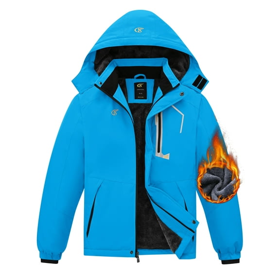 NEIKU Boy's Waterproof Ski Jacket Warm Winter Snow Coat Windproof Snowboarding Rain Jacket Blue 8-9 Years