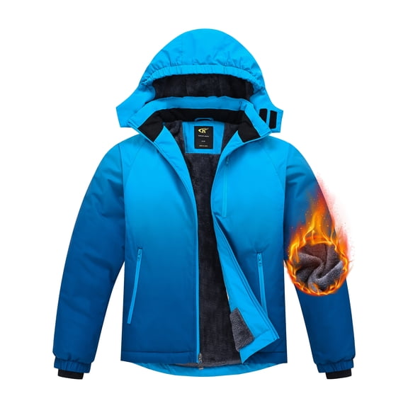 NEIKU Boy's Waterproof Ski Jacket Warm Winter Snow Coat Windproof Snowboarding Rain Jacket Light