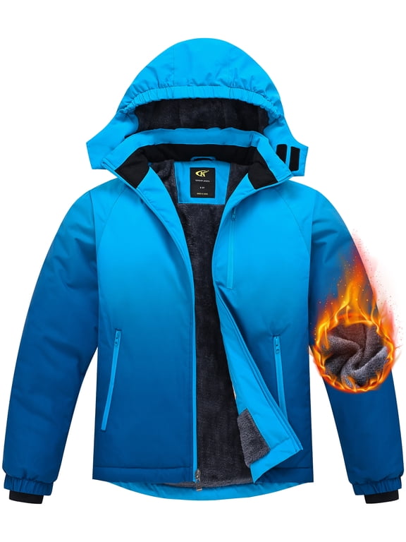 Boy's Waterproof Ski Jacket Warm Winter Snow Coat Windproof Snowboarding Rain Jacket Light
