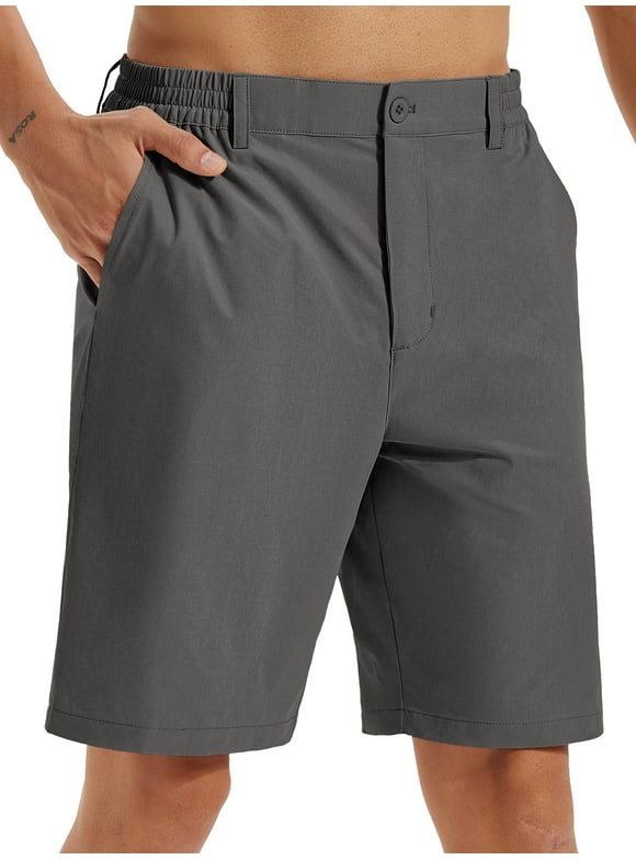 Men's Casual Shorts 9" Lightweight Golf Shorts for Men Stretch with 3 Pockets Quick Dry Breathable Work Shorts Darkgray L