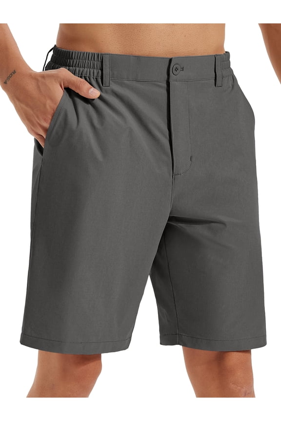 Men's Casual Shorts 9" Lightweight Golf Shorts for Men Stretch with 3 Pockets Quick Dry Breathable Work Shorts Darkgray L