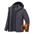 thumbnail image 1 of NEIKU Men's Winter Coat Hooded Work Jacket, Warm Quilted Cotton Lined Outdoor Heavy Duty Outerwear Coat Gray M, 1 of 9