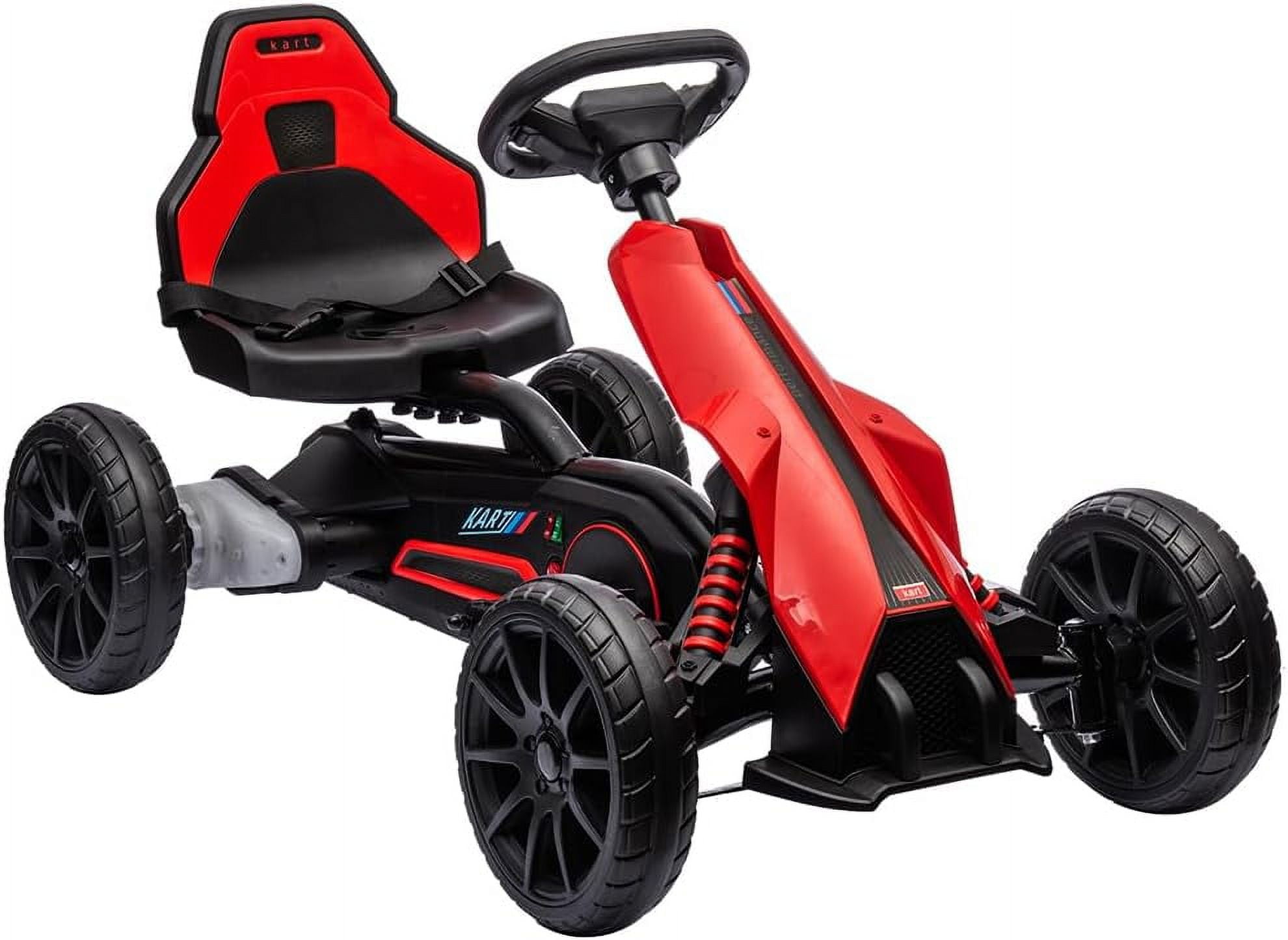 NEILA 12V Electric Go Kart for Kids 7Ah Battery Powered Ride on Car for Toddlers Adjustable Seat, High/Low Variable Speeds,EVA Wheels, Outdoor Ride On Toy Vehicle Gift for 3-6 Years Red