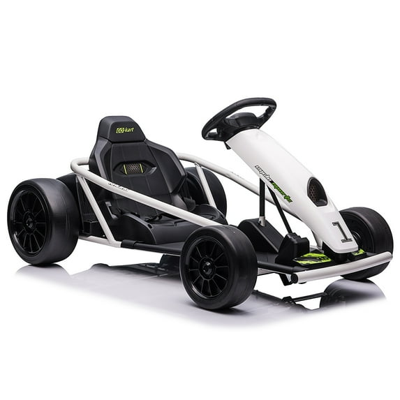 NEILA 24V Go Kart for Kids Teens,Ride on Drift Car,8 MPH High Speed Drifting Racing Electric Fun Toys,24V 9Ah Battery 300W*2 Motors, Max Load 175 lbs for 8-12 Years (White)