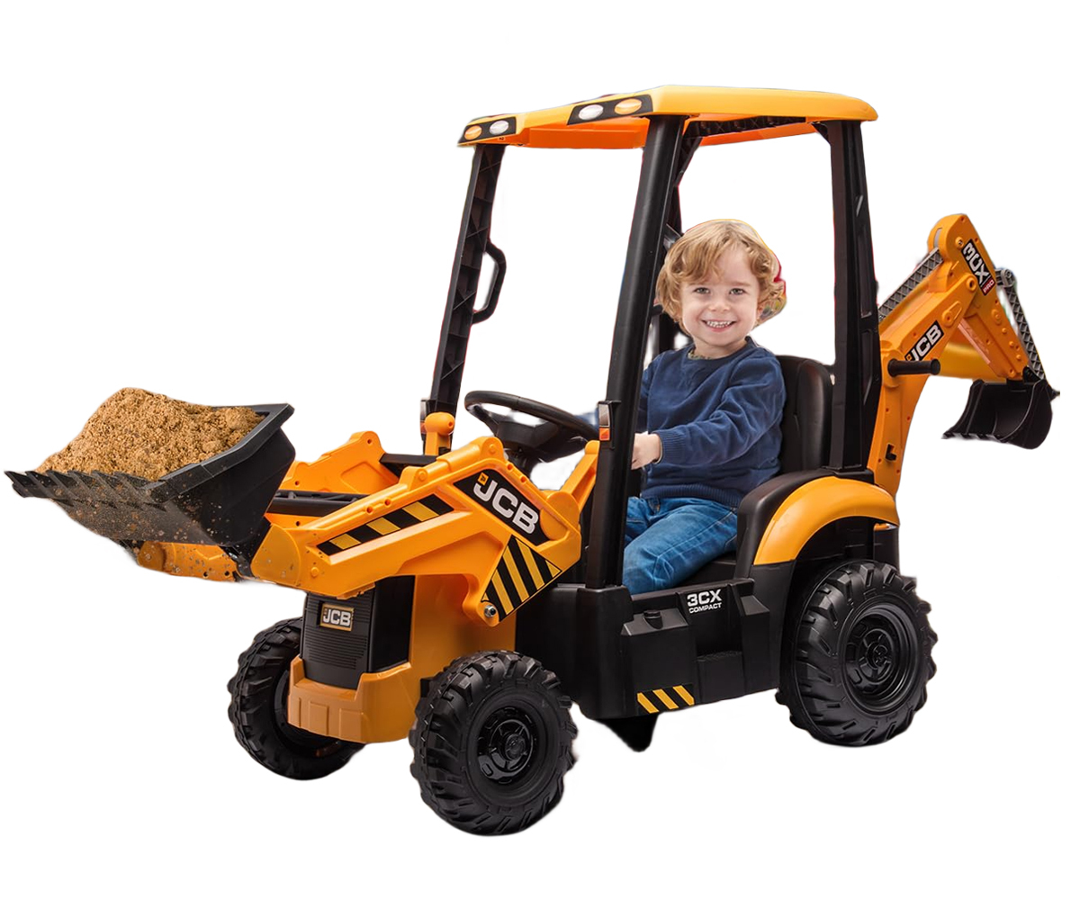 NEILA 4-in-1 12V Kids Ride on Tractor, Excavator & Bulldozer, Electric ...