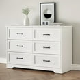 thumbnail image 1 of NEILA 6-Drawer Dresser for Bedroom Chest of Drawers Nightstand Storage Organizer Wooden Cabinet for Living Room,White, 1 of 9