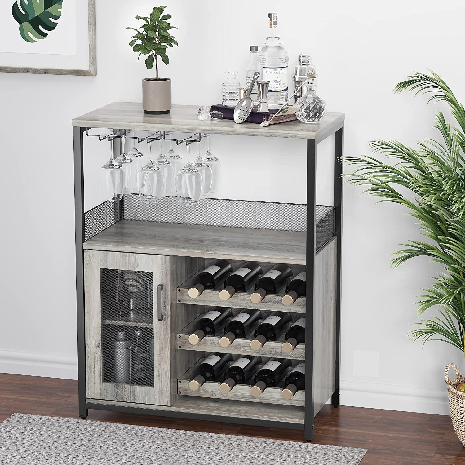 Free Shipping! NEILA Bar Storage Cabinet with Removable Wine Rack, Wine ...