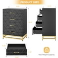 thumbnail image 1 of NEILA Black Elegant 4-Drawer Wood Dresser – Stylish Storage Chest with Wide Drawers and Gold Handles for Bedroom, Living Room, and Hallway, 1 of 8