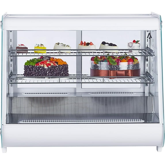 NEILA Commercial Display Cake Refrigerator, 5.3 cu.Commercial Refrigerator Display Cabinet,3 Tier, LED Countertop Pastry Display Cabinet,Tempered Glass Door,For Shops,White Bakeries, Restaurants