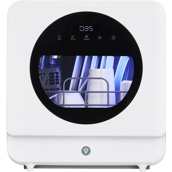 NEILA Dishwasher Countertop Compact Portable Dishwasher with Faucet & Self-Priming Water Modes - 6 Programs Ideal for RV & Apartments, No Hookup Needed