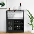 thumbnail image 1 of NEILA Farmhouse Wine Bar Cabinet with Detachable Wine Rack – Black Kitchen Buffet Cabinet with Glass Holder and Mesh Door, Ideal for Living Room and Bar, 1 of 8
