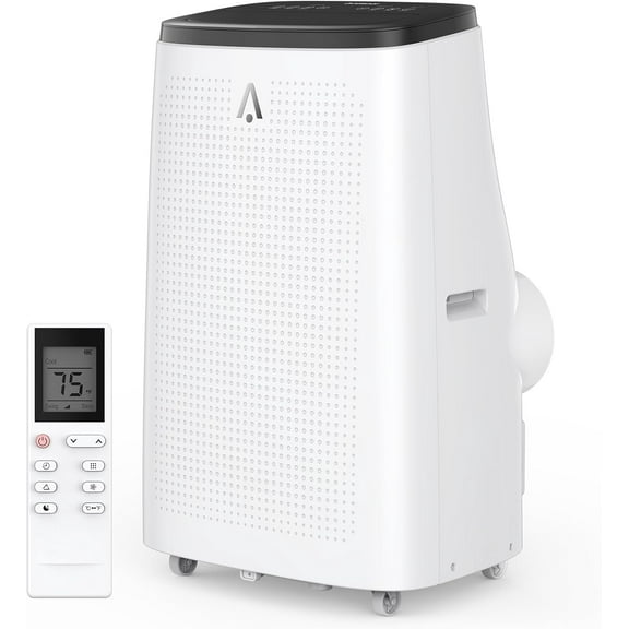 NEILA Portable Air Conditioner for Room Up to 500 Sq. Ft, 4-In-1 Portable AC Unit with Dehumidifier, Multi-Speed Fan, Sleep Mode, Remote Control, and 24-Hour Timer, 15,000 BTU.Black Top Cover