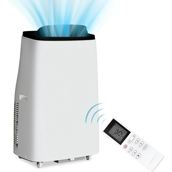 NEILA Portable Air Conditioner for Room Up to 500 Sq. Ft, 4-In-1 Portable AC Unit with Dehumidifier, Multi-Speed Fan, Sleep Mode, Remote Control, and 24-Hour Timer, 15,000 BTU.Black+White