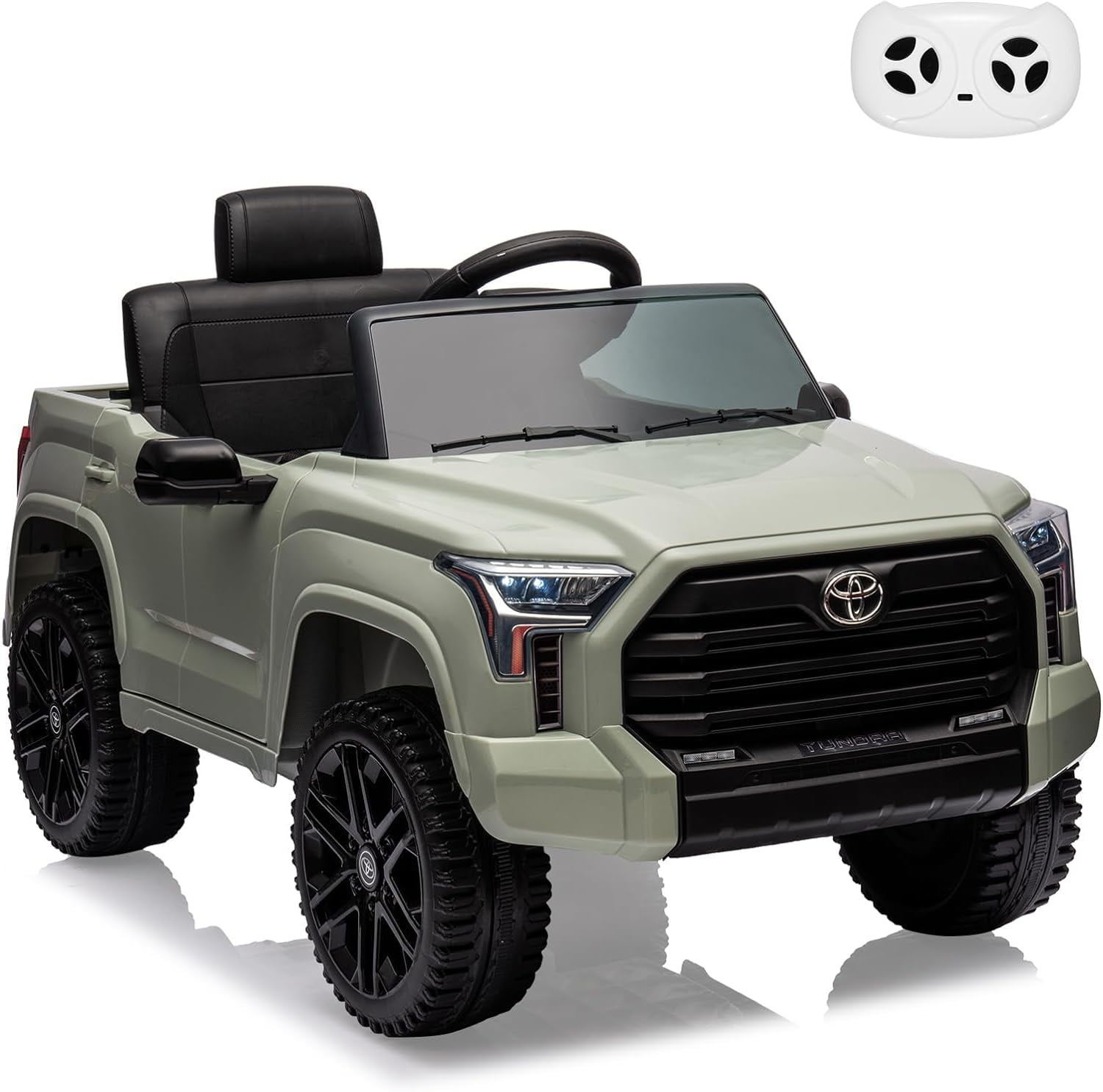 NEILA Toyota Licensed 12V Kids Ride on Truck Car Battery Powered Electric Fun Toys with Remote Control, Spring Suspension, 3 Speeds, LED Lights, Ride on Toy for 3-8 Years Boys & Girls (Green)