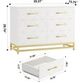 thumbnail image 1 of NEILA White Chic 6-Drawer Wooden Dresser – Spacious Storage Chest with Metal Handles and Elegant Gold Accents for Bedroom, Living Room, Hallway, and Entryway, 1 of 7
