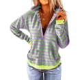 thumbnail image 1 of NEIRID  Women's Long Sleeve Lapel Half Zip Up Sweatshirt Solid Stylish Loose Fit Casual Pullover Tops, 1 of 6