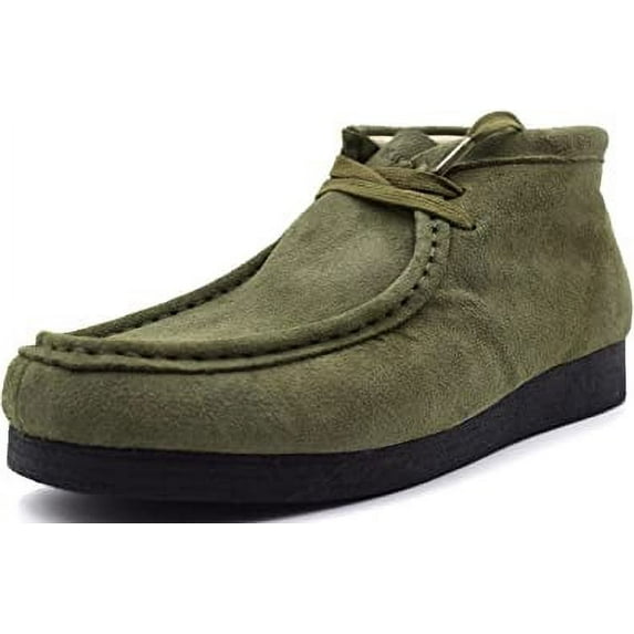 NEKTA /ke'nekt/ Kingston Suede Chukka Boots for Men - Men's High-Top Casual Boots Olive Suede 7.5