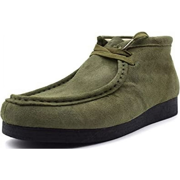 NEKTA /ke'nekt/ Kingston Suede Chukka Boots for Men - Men's High-Top Casual Boots Olive Suede 7.5