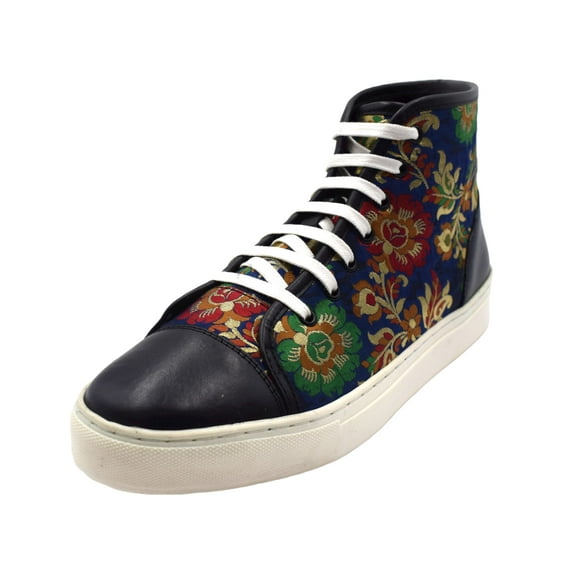 NEKTA /ke'nekt/ Men's Fashion Sneaker/ Lace-Up Leather Sneakers/ Casual Dress Shoes - Ryder Black/ Navy 12