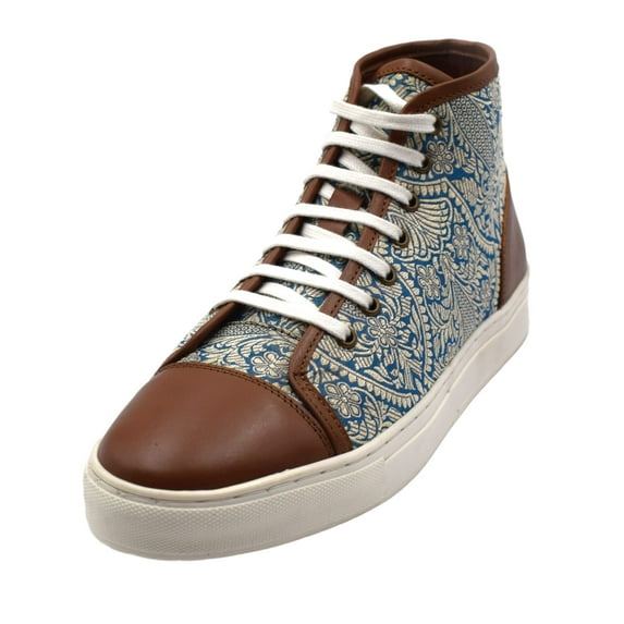 NEKTA /ke'nekt/ Men's Fashion Sneaker/ Lace-Up Leather Sneakers/ Casual Dress Shoes - Ryder High Tan/Silver 13