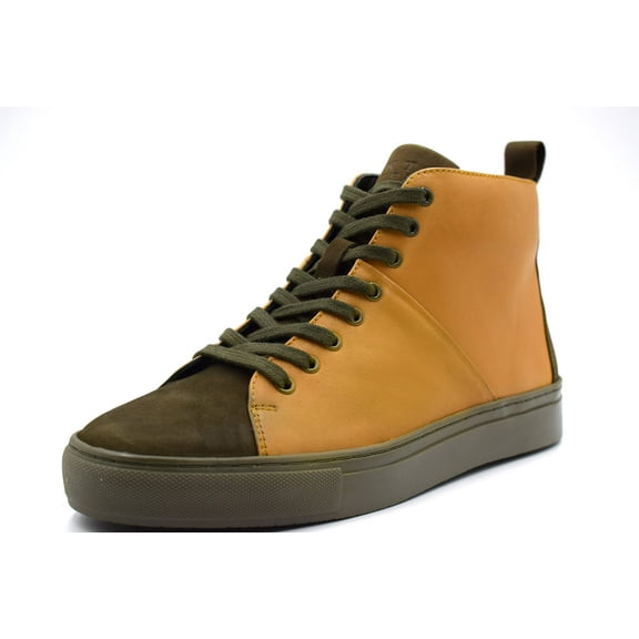 NEKTA /ke'nekt/ Men's High Top/Lace-up Fashion Sneakers Francis Olive/Yellow 7