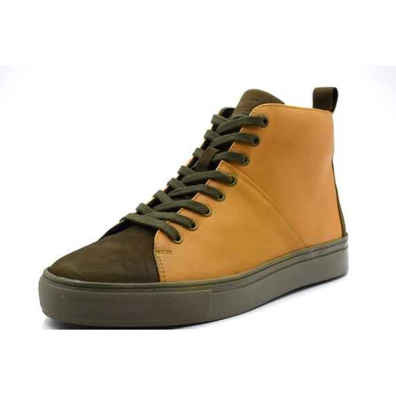 NEKTA /ke'nekt/ Men's High Top/Lace-up Fashion Sneakers Francis Olive/Yellow 7