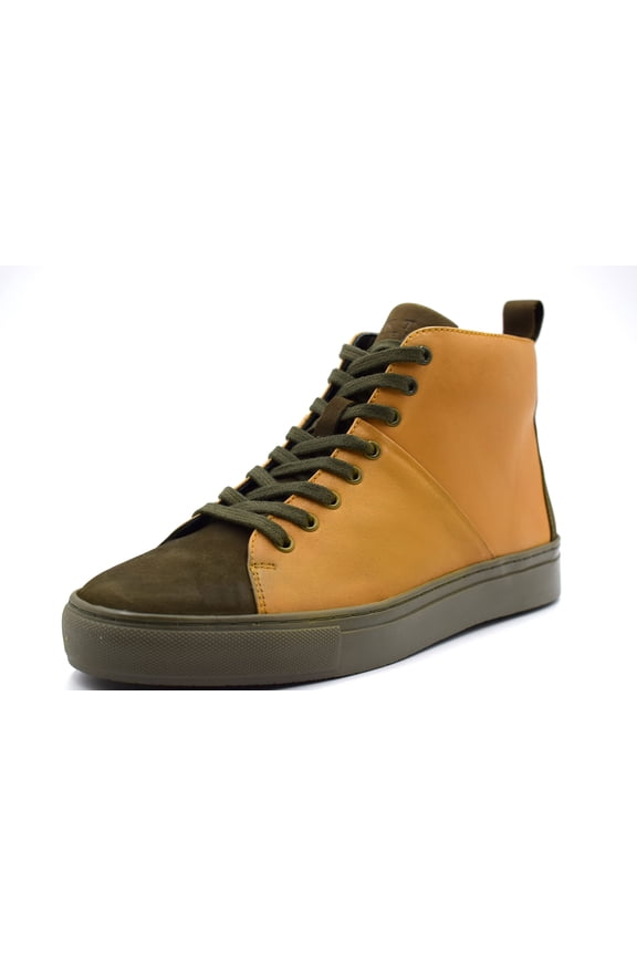 Men's High Top/Lace-up Fashion Sneakers Francis Olive/Yellow 9