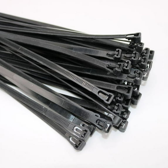 NELCO, Releasable Cable Ties, Color: Black, Material: Nylon 6/6, Dimensions: 11â€L x .31â€W, Qty: 1 Pack (100/Pack)