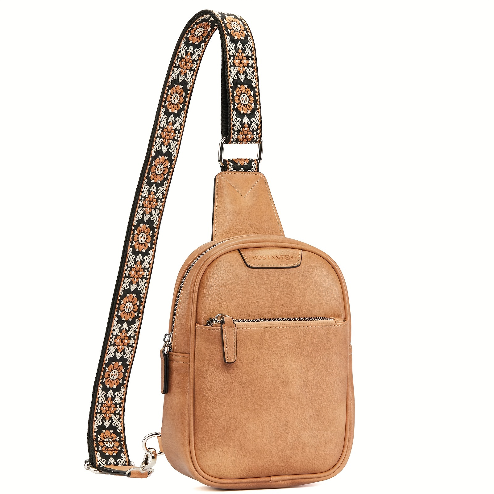 NELESS Womens Sling Bag Versatile PU Leather Chest Pack with