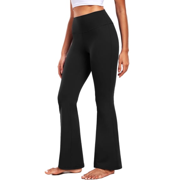 NELEUS ButterSoftFlex Womens Plus Size Flare Leggings Athletic Yoga Workout Pants Bootcut High Waist with Waistband Pocket,Black,US Size 2XL