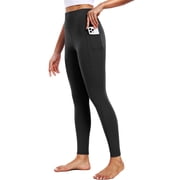 ButterSoftFlex Womens High Waist Legging for Yoga Workout Athletic Pants with Side Pockets,Black,US Size XL