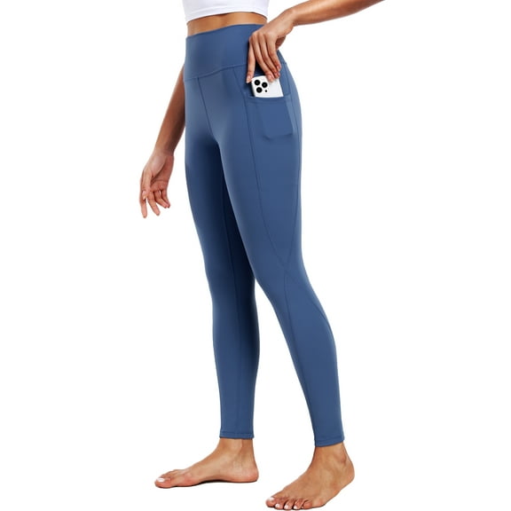 NELEUS ButterSoftFlex Womens High Waist Legging for Yoga Workout Athletic Pants with Side Pockets,Blue,US Size L