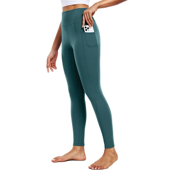 NELEUS ButterSoftFlex Womens High Waist Legging for Yoga Workout Athletic Pants with Side Pockets,Dark Green,US Size 2XL